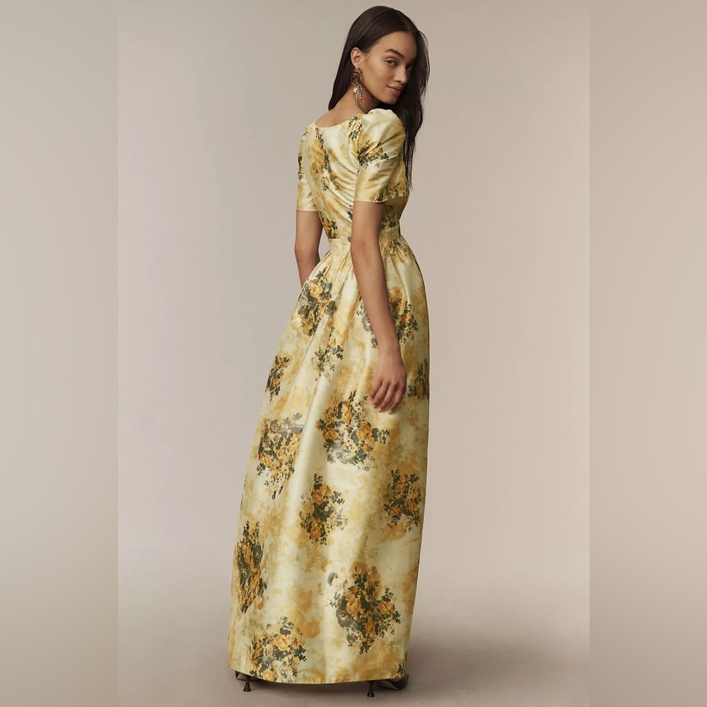 BHLDN Aurora Puff-Sleeve Taffeta Maxi Dress - Picture 3 of 11